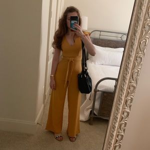 Mustard Tie Waist Jumpsuit